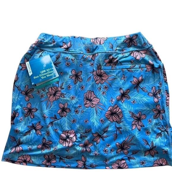 Coolibar Womens Blue Floral Top Skort Set M UPF 50+ Sun Protection NWT - Picture 6 of 16